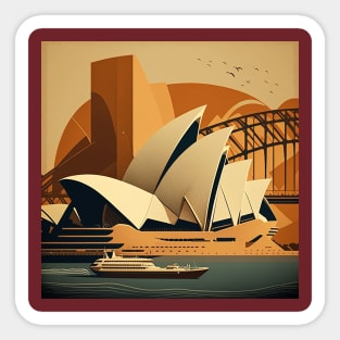 Stylised Sydney Opera House Sticker